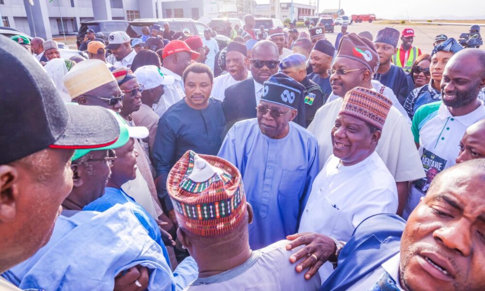 2023: Heavy Security As Tinubu Begins Campaign Rally In Jos